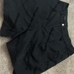 Alexander Wang Sise Small Women’s Bermuda shorts black with black velvet letters